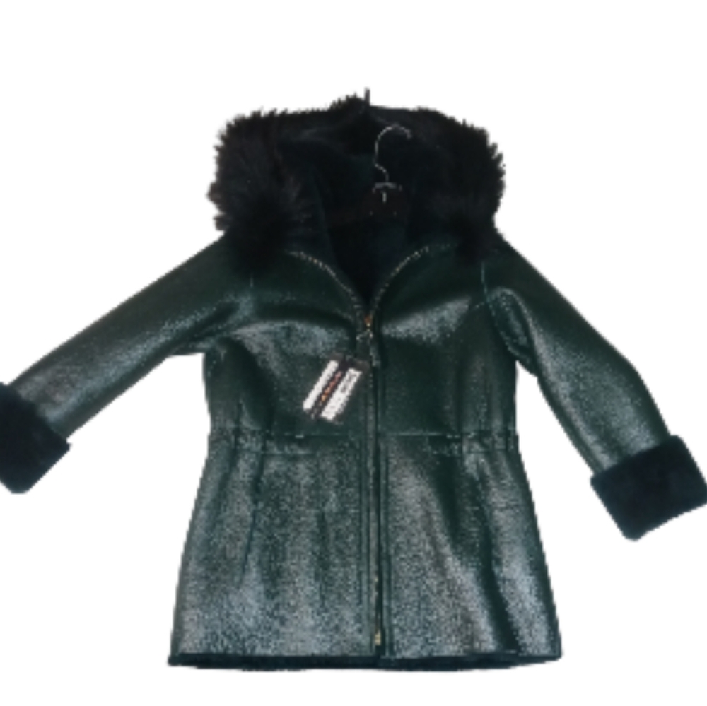 MAXIMILIAN SHEARLING JACKET sz S Money Green